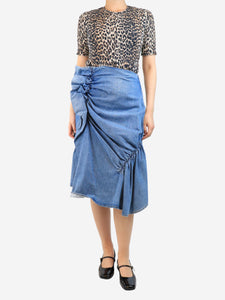 JW Anderson Blue denim ruched skirt - size UK 8