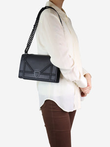 Christian Dior Black Diorrama studded flap bag