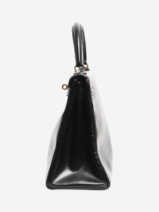 Hermes Noir vintage 1989 Kelly 28 bag in Box Calf leather