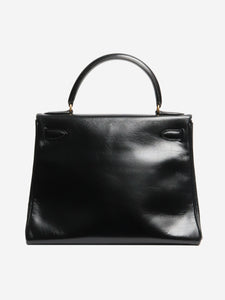 Hermes Noir vintage 1989 Kelly 28 bag in Box Calf leather