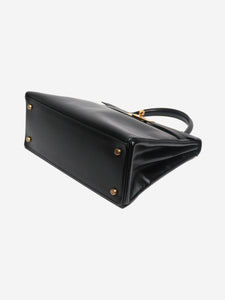 Hermes Noir vintage 1989 Kelly 28 bag in Box Calf leather