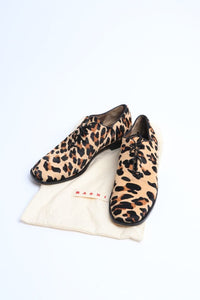 Marni Neutral leopard print calf-hair shoes - size EU 40