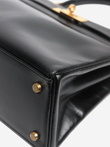 Hermes Noir vintage 1989 Kelly 28 bag in Box Calf leather