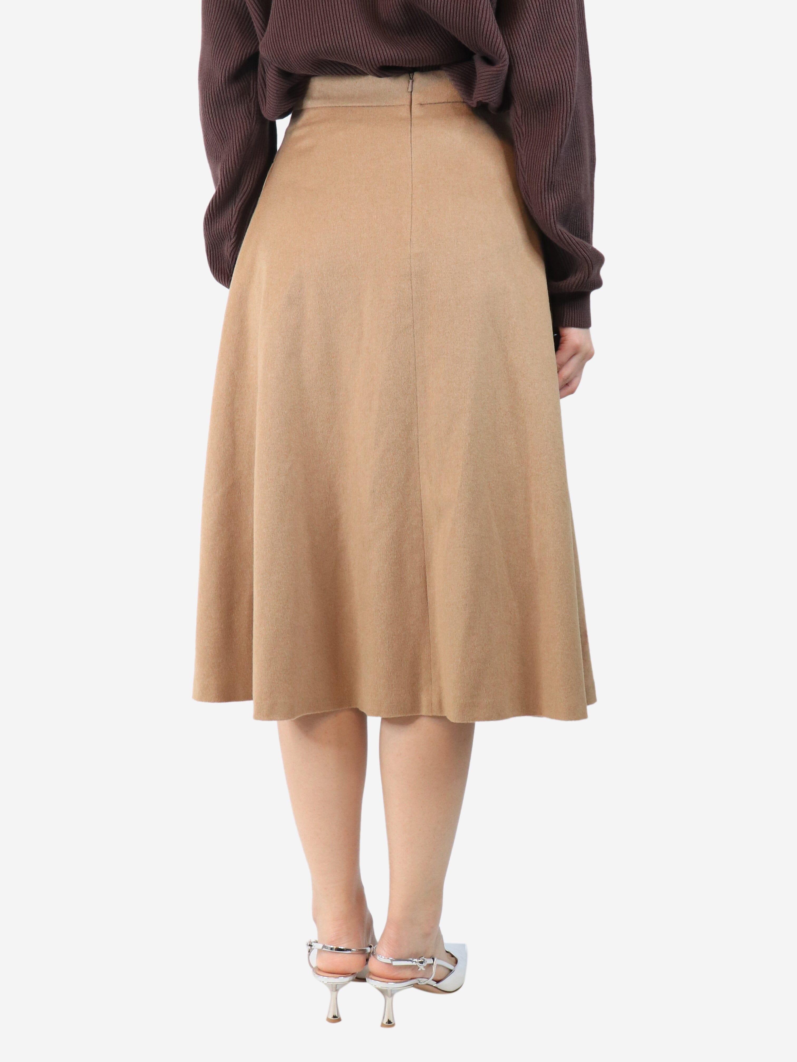 Beige pleated camel-wool skirt - size UK 12 Skirts Max Mara 