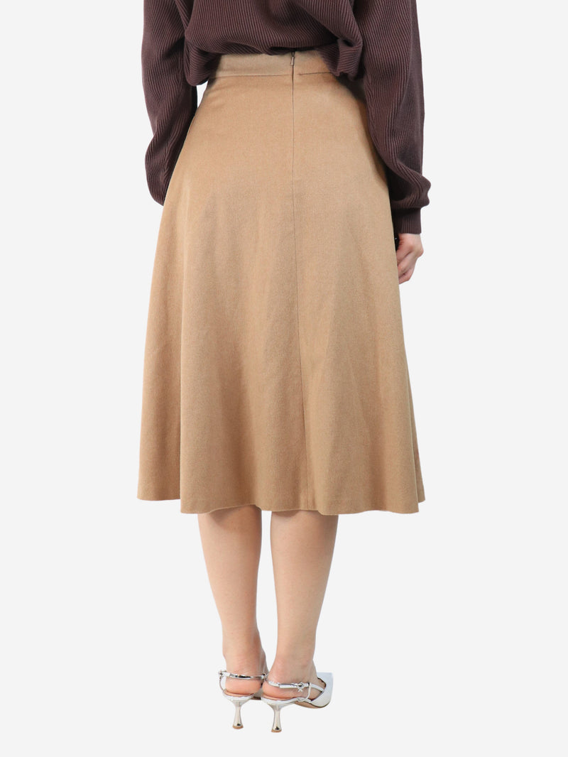 Beige pleated camel-wool skirt - size UK 12 Skirts Max Mara 
