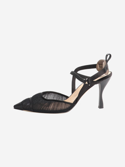 Black colibri leather and mesh slingback heels - EU 37 Heels Fendi 