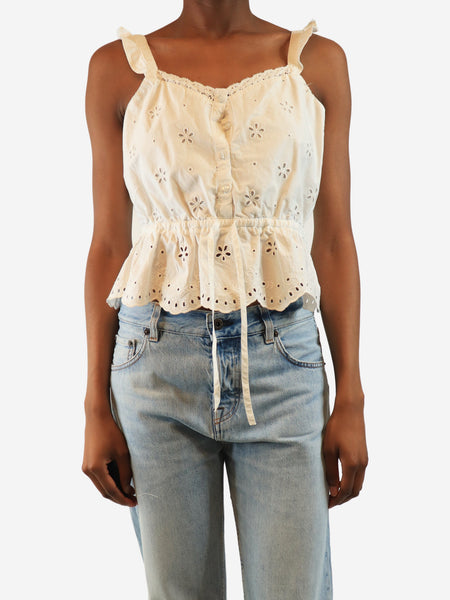 White broderie cami top - size UK 6 product image