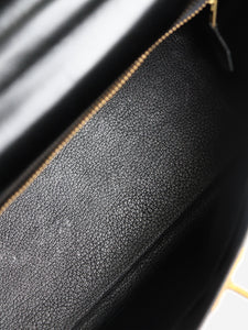 Hermes Noir vintage 1989 Kelly 28 bag in Box Calf leather