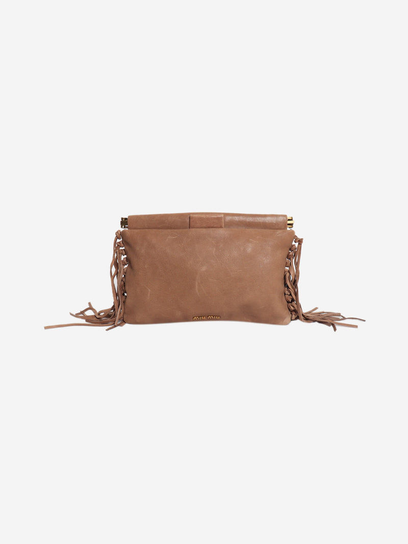 Brown leather tassel clutch bag Clutch bags Miu Miu 