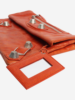 Orange Motocross envelope clutch bag