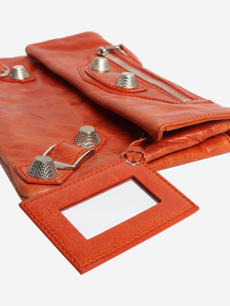Orange Motocross envelope clutch bag