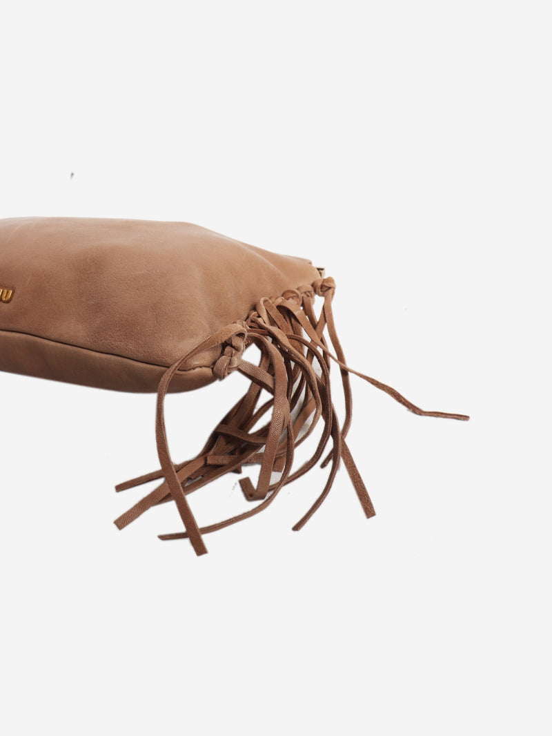 Brown leather tassel clutch bag Clutch bags Miu Miu 