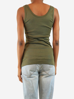 Green logo tank top - size UK 6 Tops Prada 