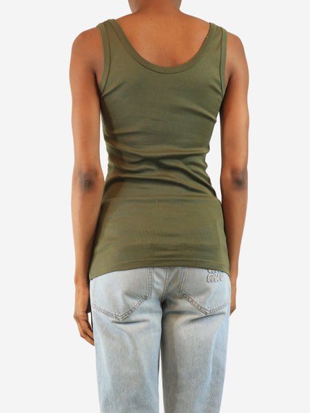Green logo tank top - size UK 6 alternate image
