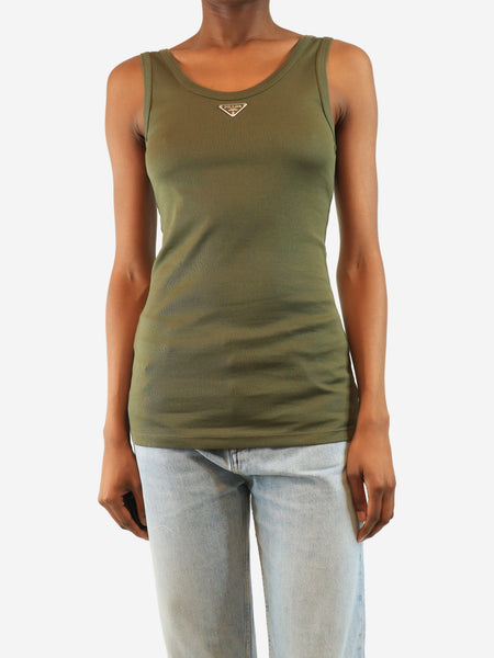 Green logo tank top - size UK 6 product image