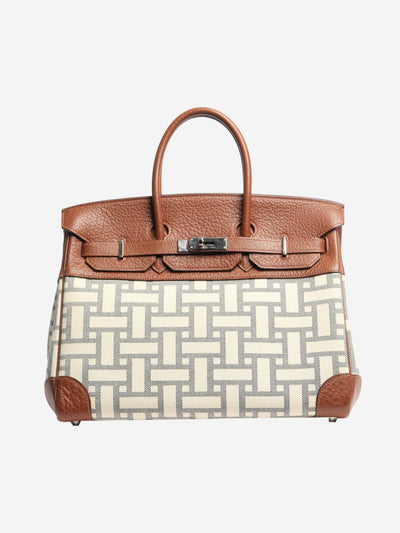 Brown and cream 2008 Birkin 35 Mosaic bag Top Handle Bags Hermes 