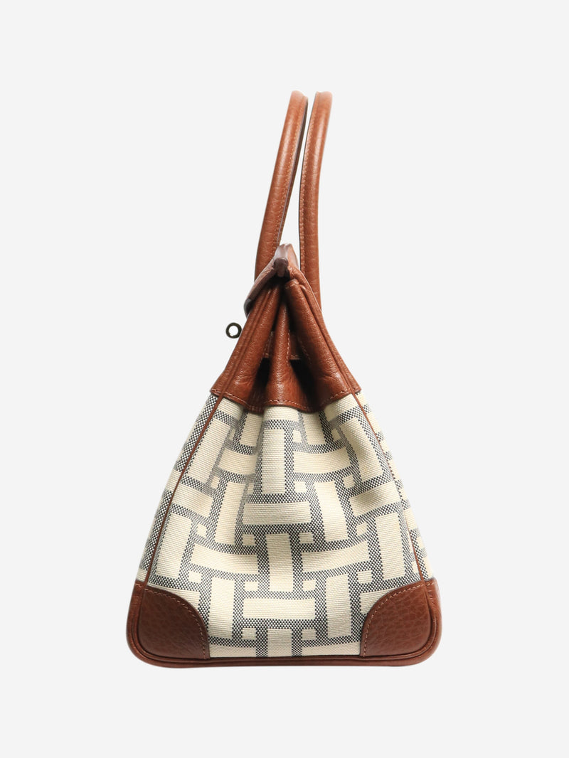 Brown and cream 2008 Birkin 35 Mosaic bag Top Handle Bags Hermes 