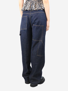 Tibi Indigo wide-leg utility jeans - size UK 10