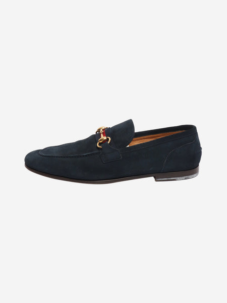 Navy suede Horsebit loafers - size UK 6.5 product image