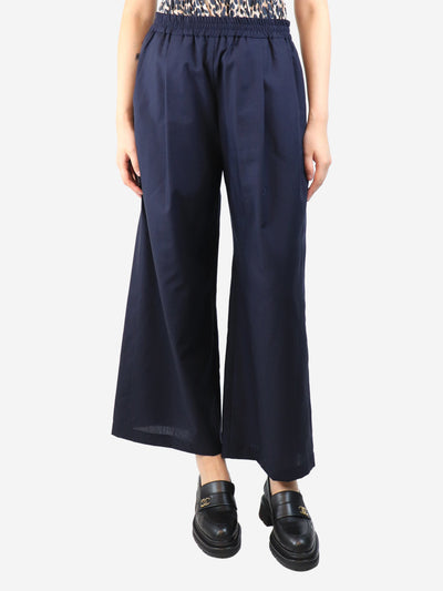 Navy wide-leg pants - size UK 8 Trousers Odeeh 