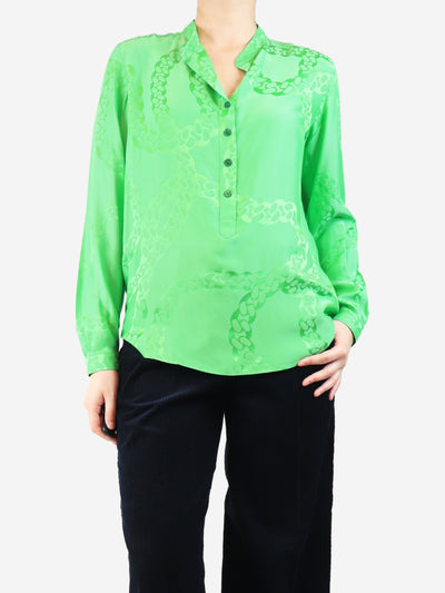 Green satin jacquard blouse - size UK 8 Tops Stella McCartney 