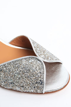 Silver sequin peep-toe heels - size EU 40 Heels Bobbies 