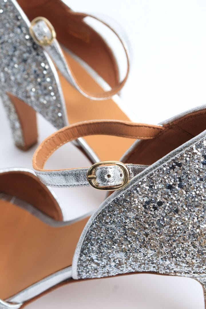Silver sequin peep-toe heels - size EU 40 Heels Bobbies 