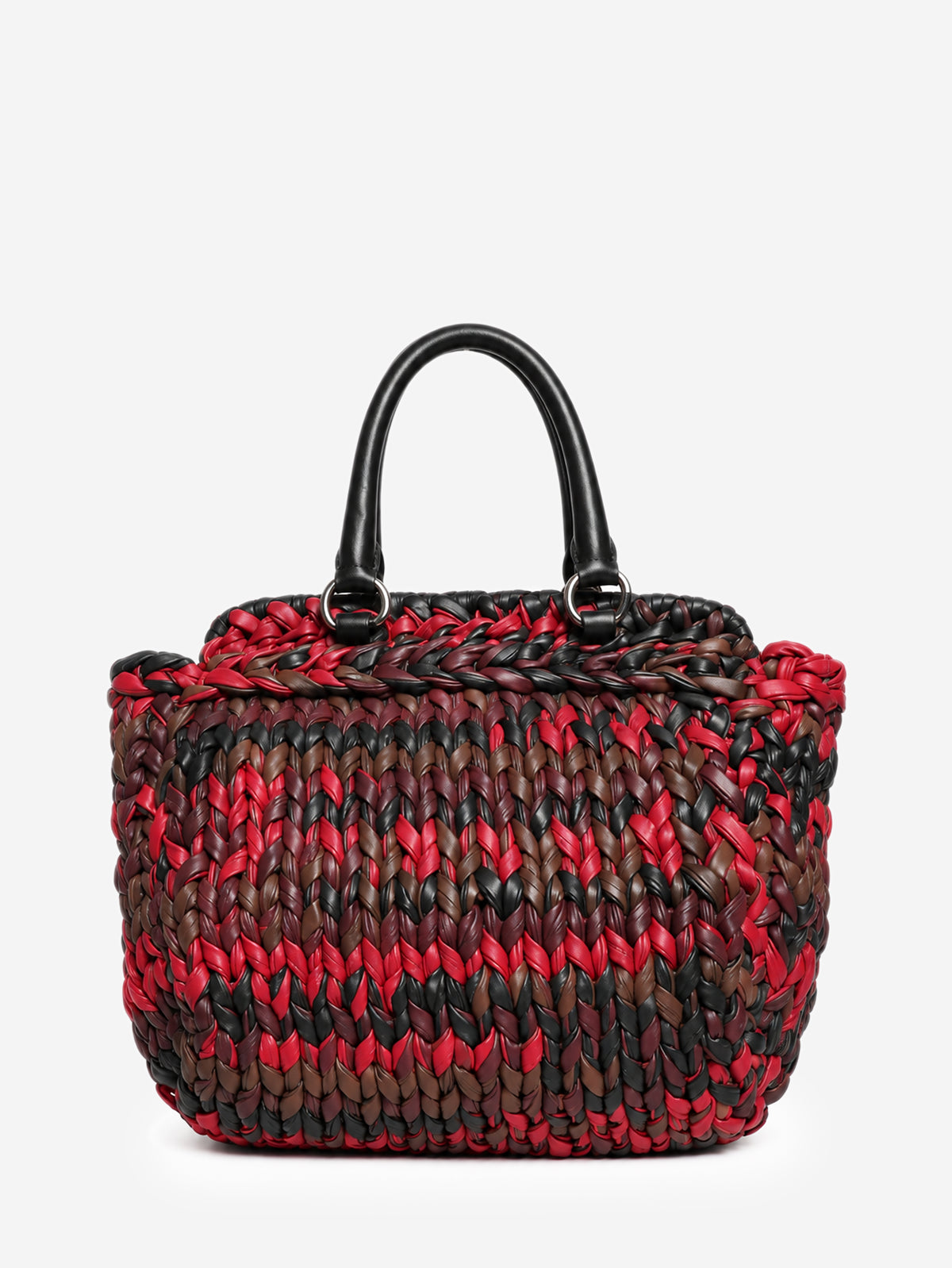 Prada multicolour knitted nappa leather tote bag