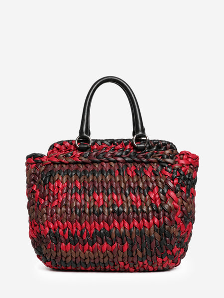 Multicolour knitted nappa leather tote bag product image