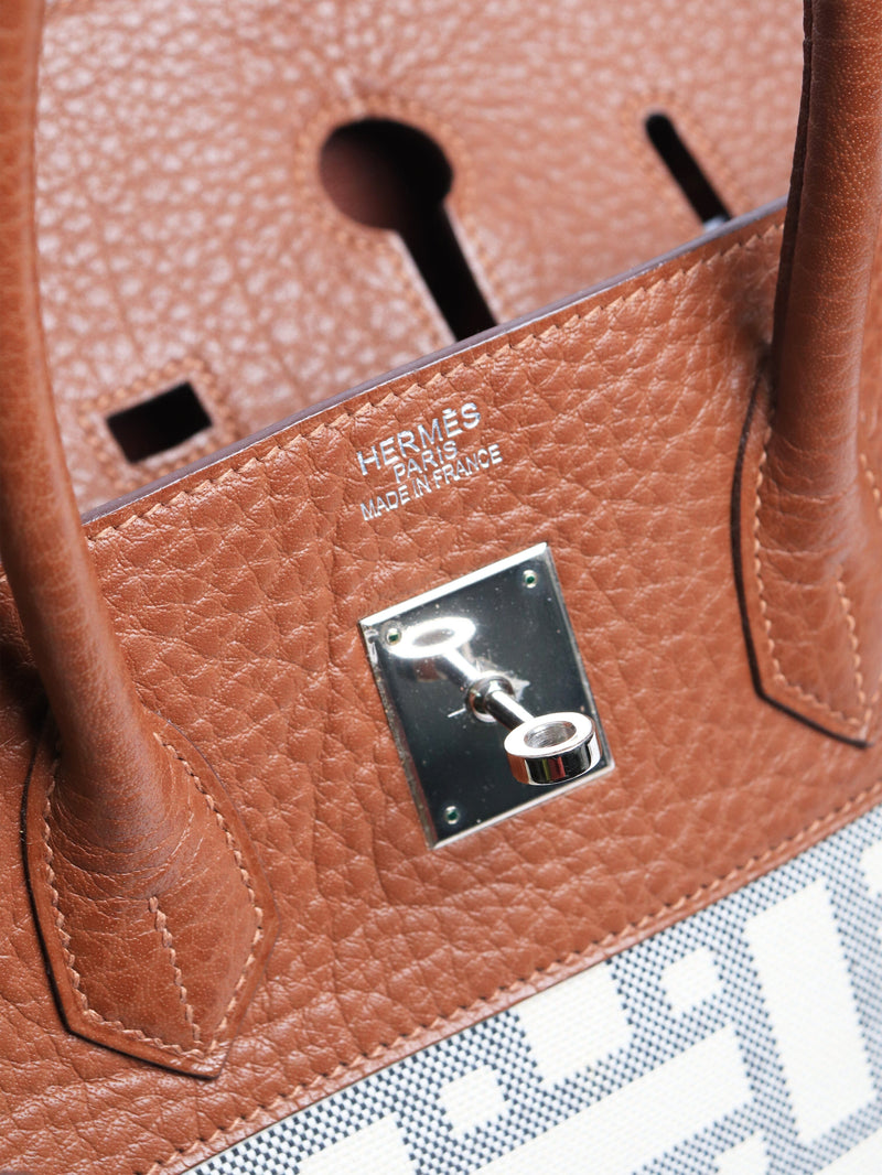 Brown and cream 2008 Birkin 35 Mosaic bag Top Handle Bags Hermes 