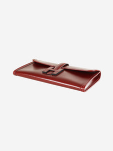 Hermes Burgundy Jige clutch bag