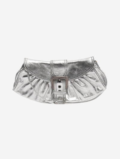 Silver metallic leather shoulder bag Shoulder bags Celine 