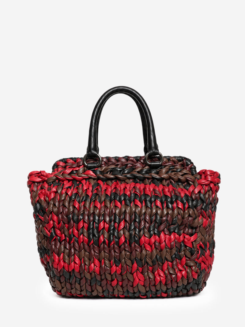 Prada multicolour knitted nappa leather tote bag - view 3