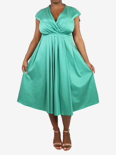 Green sleeveless pleated midi dress - size UK 14 Dresses Weekend Max Mara 