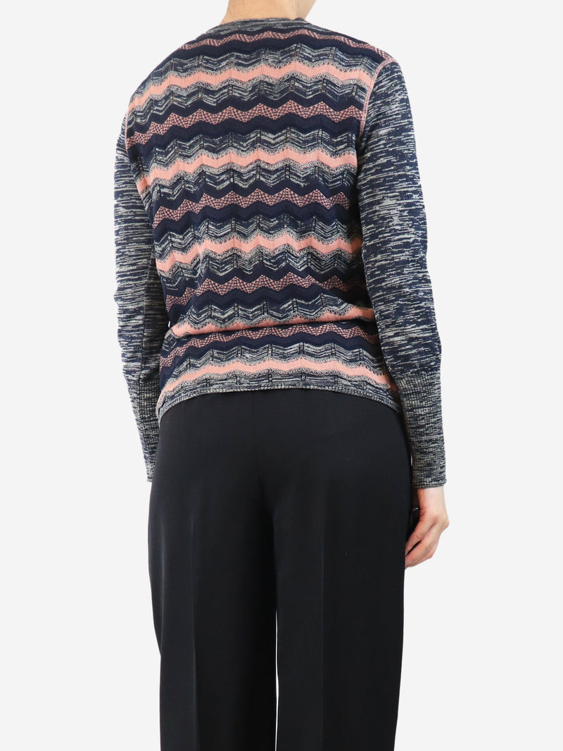 Grey zig-zag knit top - size UK 10 Knitwear Missoni 