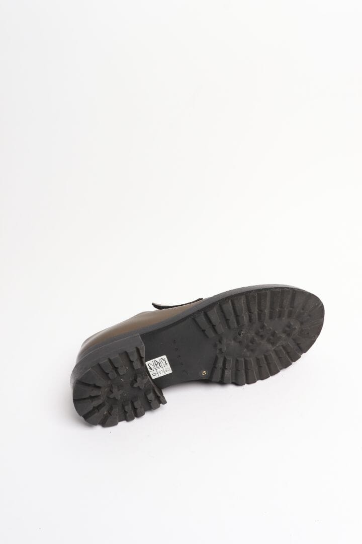 Brown and black velcro-strap leather shoes - size EU 40 Flat Shoes Marni 