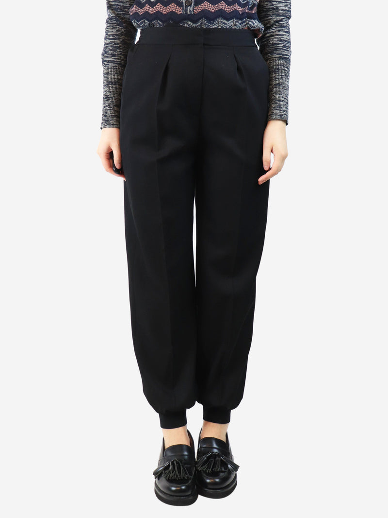 Black cuffed wool trousers - size UK 8 Trousers Stella McCartney 