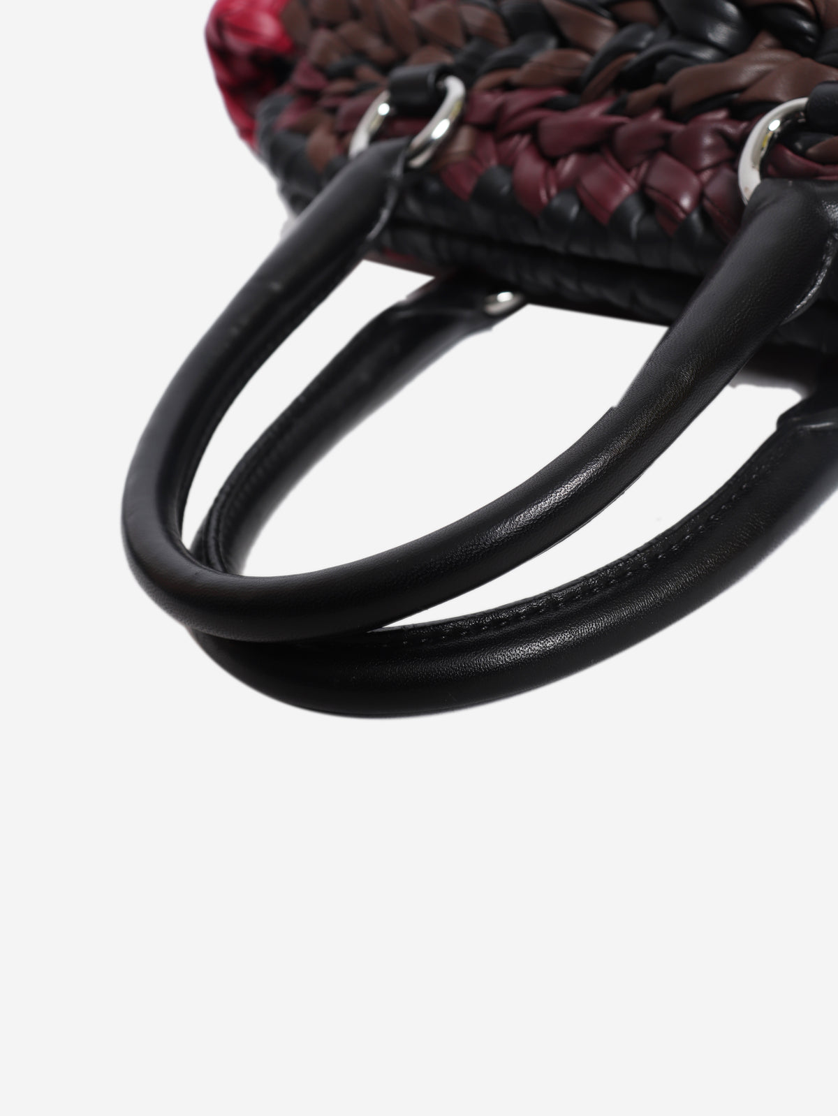 Prada multicolour knitted nappa leather tote bag - view 6