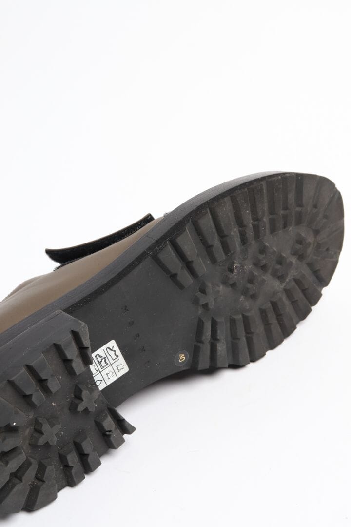 Brown and black velcro-strap leather shoes - size EU 40 Flat Shoes Marni 