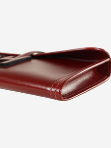 Hermes Burgundy Jige clutch bag