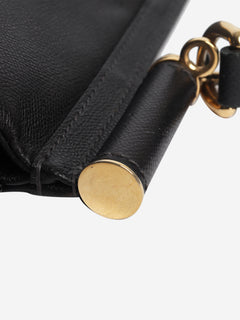 Black Sicily leather top handle bag