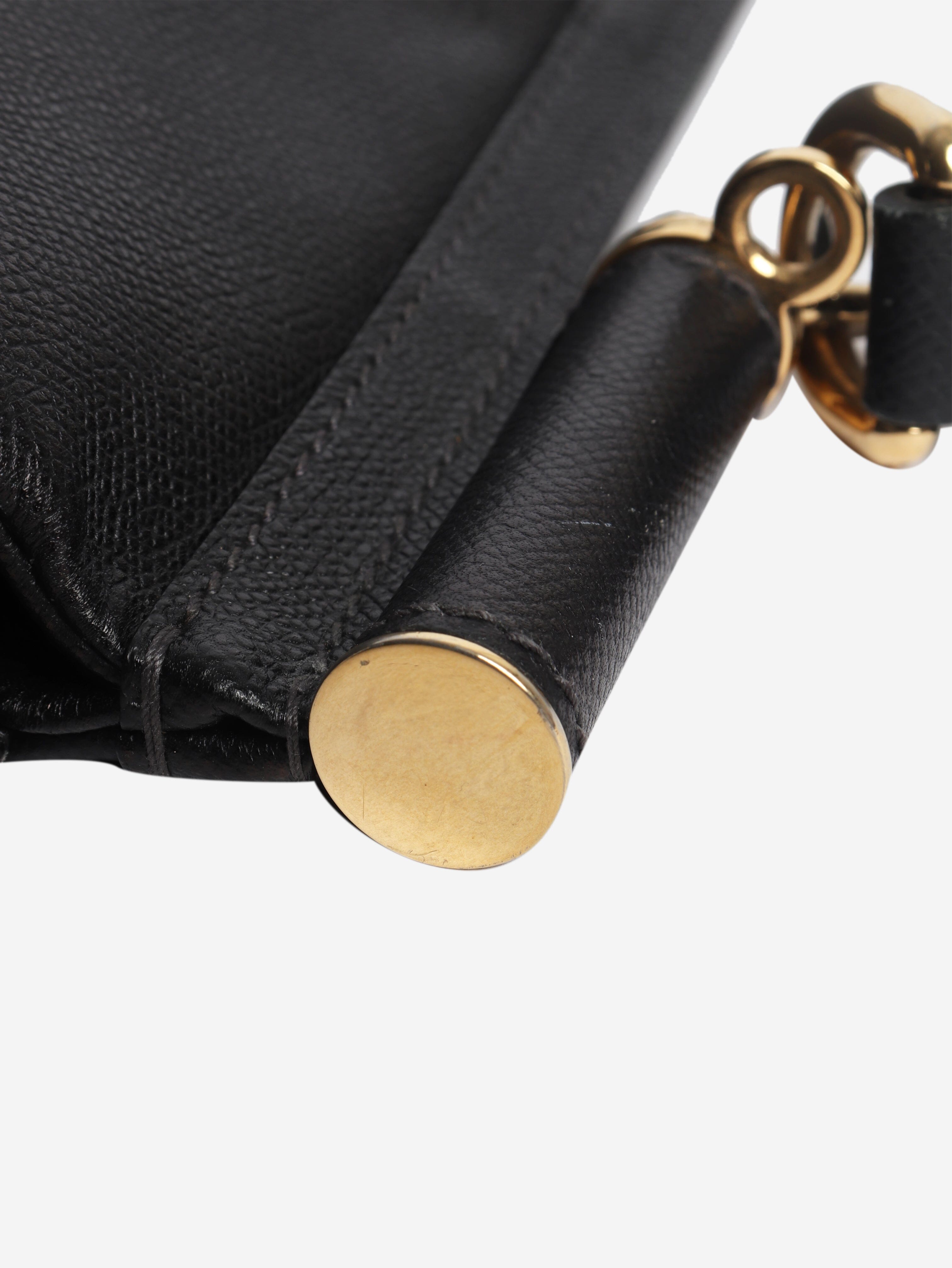 Black Sicily leather top handle bag