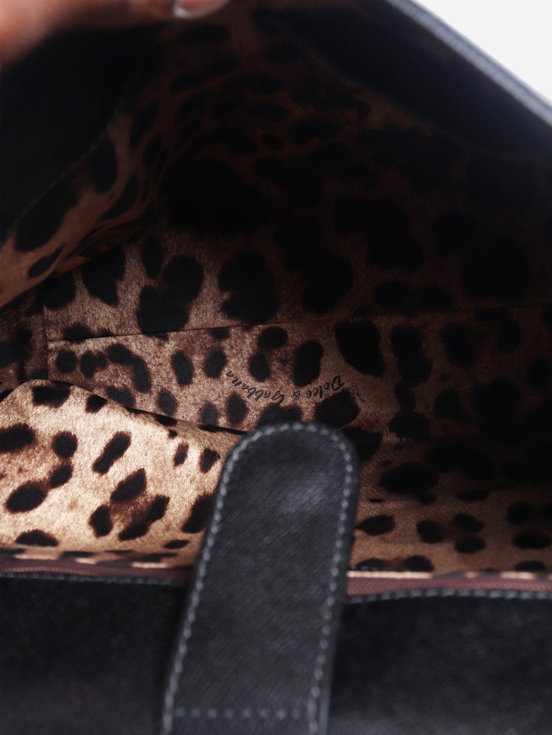 Black Sicily leather top handle bag