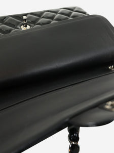 Chanel Black 2012 jumbo patent Classic Double Flap bag