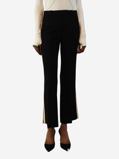 Black side-stripe trousers - size UK 6