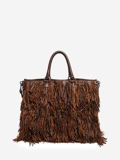 Brown leather fringe tote bag Shoulder bags Prada 