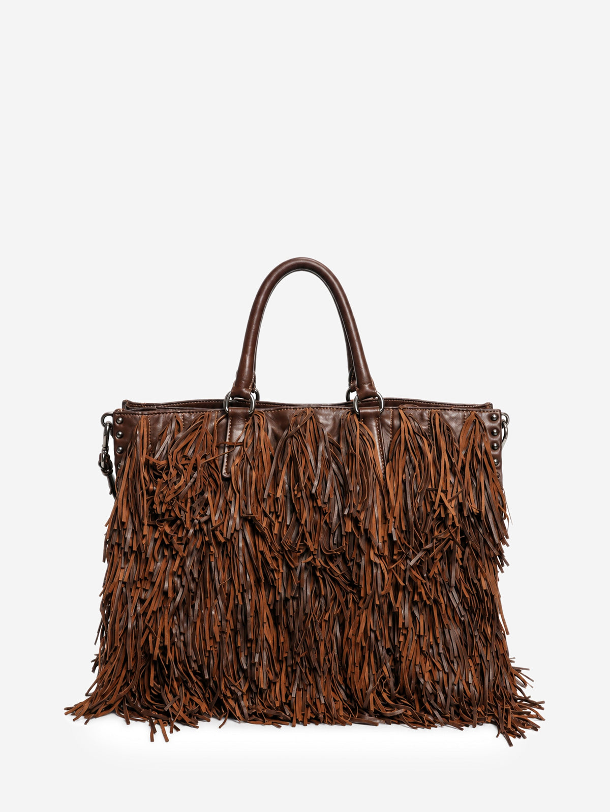 Brown leather fringe tote bag Shoulder bags Prada 
