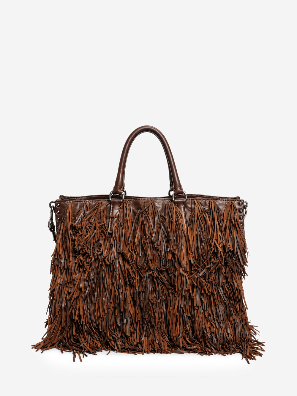 Brown leather fringe tote bag Shoulder bags Prada 