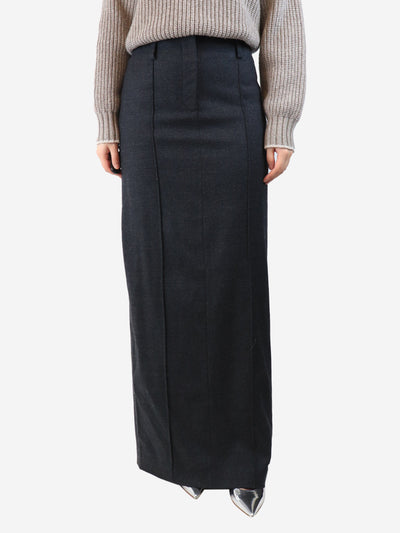Charcoal grey wool long skirt - size UK 10 Skirts G. 