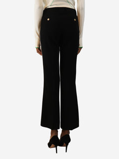 Black side-stripe trousers - size UK 6